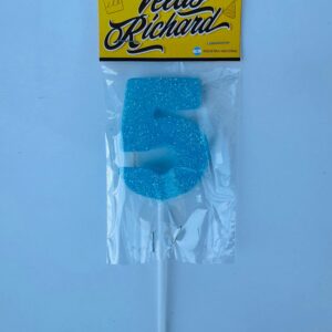 Vela Numero 5 Gibre Celeste (en Blister) 5cm caja x 20un