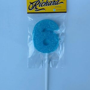 Vela Numero 6 Gibre Celeste (en Blister) 5cm caja x 20un