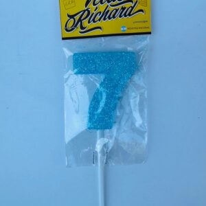 Vela Numero 7 Gibre Celeste (en Blister) 5cm caja x 20un