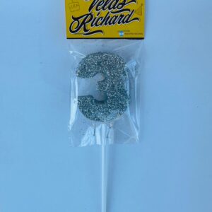 Vela Numero 3 Gibre Plata (en Blister) 5cm caja x 20un