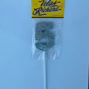 Vela Numero 5 Gibre Plata (en Blister) 5cm caja x 20un