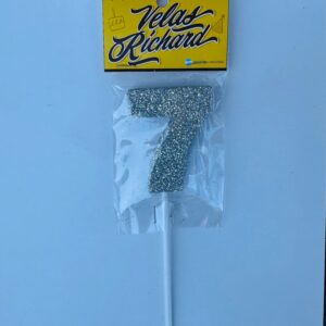 Vela Numero 7 Gibre Plata (en Blister) 5cm caja x 20un