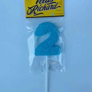 Vela Numero 2 Gibre Celeste (en Blister) 5cm caja x 20un