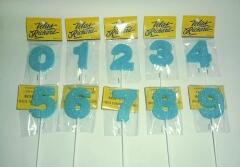 Vela Numero Gibre Celeste Caja Surtida de 0 al 9 (en Blister) 5cm caja x 20un