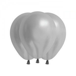 Globo 5" Perlado Metalico Plata x 50un  40106-018