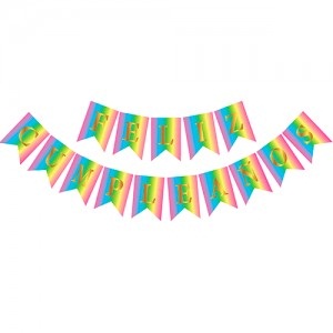 Banner Feliz Cumpleaños Multicolor Pastel  BAFCSMUP