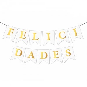 Banderin FELICIDADES Stamping Blanco BAFSBL