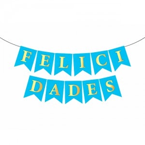 Banderin FELICIDADES Stamping Celeste BAFSCE