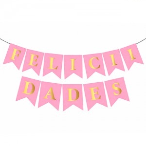 Banderin FELICIDADES Stamping Rosa BAFSRS