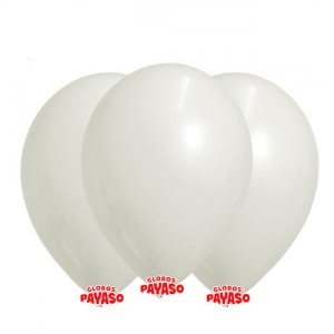 Globo 12" Perlado Metalizado Blanco x25u  GL12M BL