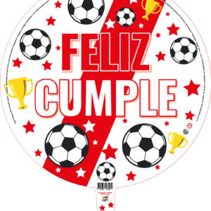 Globo 22" Feliz Cumple Rojo y Blanco GP22P007