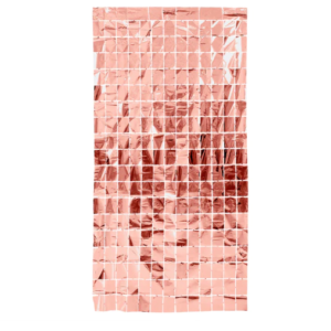 Cortina Rectangulos Rosa Gold100x200cm GUCOSQRG