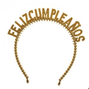 Vincha Feliz Cumpleaños Dorada VI46DO