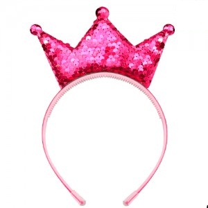 Vincha Realeza Lentejuelas Rosa VI53