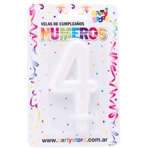 Vela 4 Blanco Brillo Glitter VNGBL4