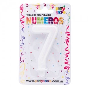 Vela 7 Blanco Brillo Glitter VNGBL7