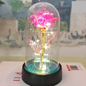 Souvenir Cristal Rosa Eterna Rosa LED XLS03
