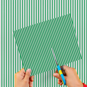 Cartulina Rayada Verde-Blanco 50x65 cm  x 10un EI2601-11