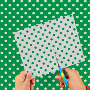 Cartulina Lunares Verde-Blanco 50x65cm  x 10un EI2602-11