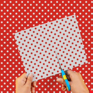 Cartulina Lunares Rojo-Blanco 50x65cm  x 10un EI2602-81