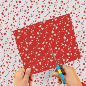 Cartulina Estrellas Rojo-Blanco 50x65cm  x 10un EI2671-11