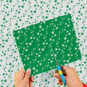 Cartulina Estrellas Verde-Blanco 50x65cm  x 10un EI2671-21