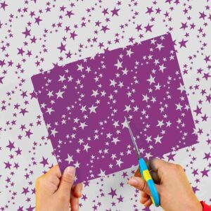 Cartulina Estrellas Violeta-Blanco 50x65cm  x 10un EI2671-41