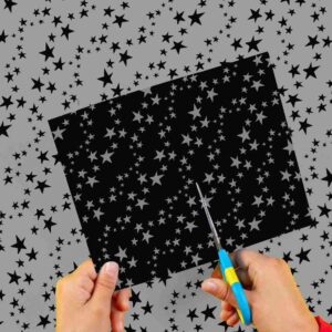 Cartulina Estrellas Negra-Plata 50x65cm  x 10un EI2671-54