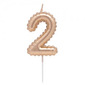 Vela Numero Globito Dorado Nº2 VNGLDO2