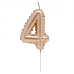 Vela Numero Globito Dorado Nº4 VNGLDO4