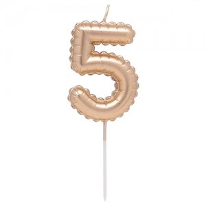 Vela Numero Globito Dorado Nº5 VNGLDO5