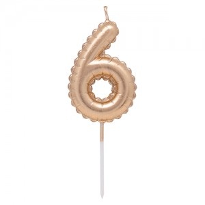 Vela Numero Globito Dorado Nº6 VNGLDO6
