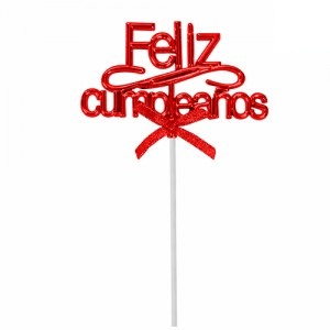 Adorno Feliz Cumpleaños Rojo ACPRFCRJ2
