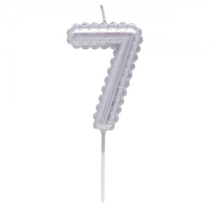 Vela Numero Globito Plateado Nº7 VNGLPL7