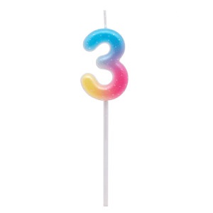 Vela Numero 3 Multicolor Jelly  VNJ3